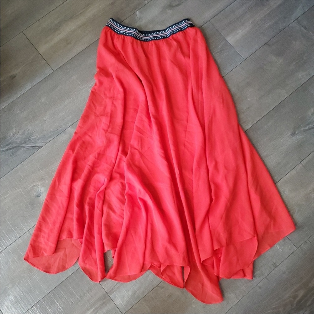 Anthropologie Vanessa Virginia Colima Sheer Elastic Waist Maxi Skirt Size XS - Picture 13 of 13